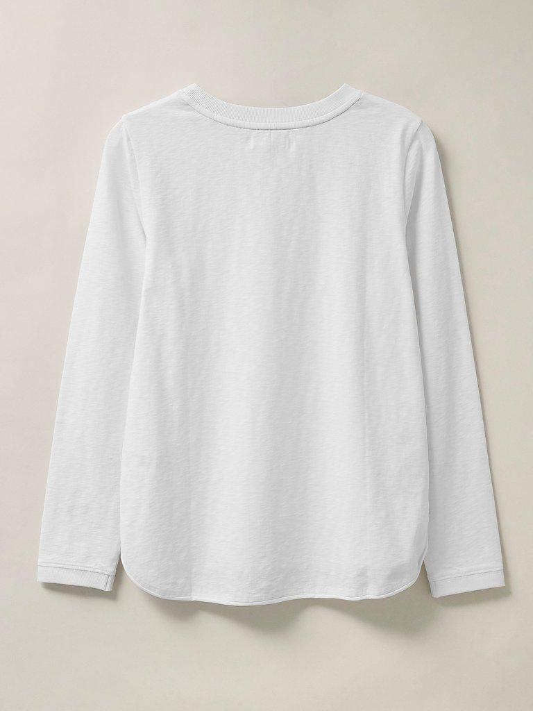 Cassie Crew Tee in PALE IVORY - FLAT BACK