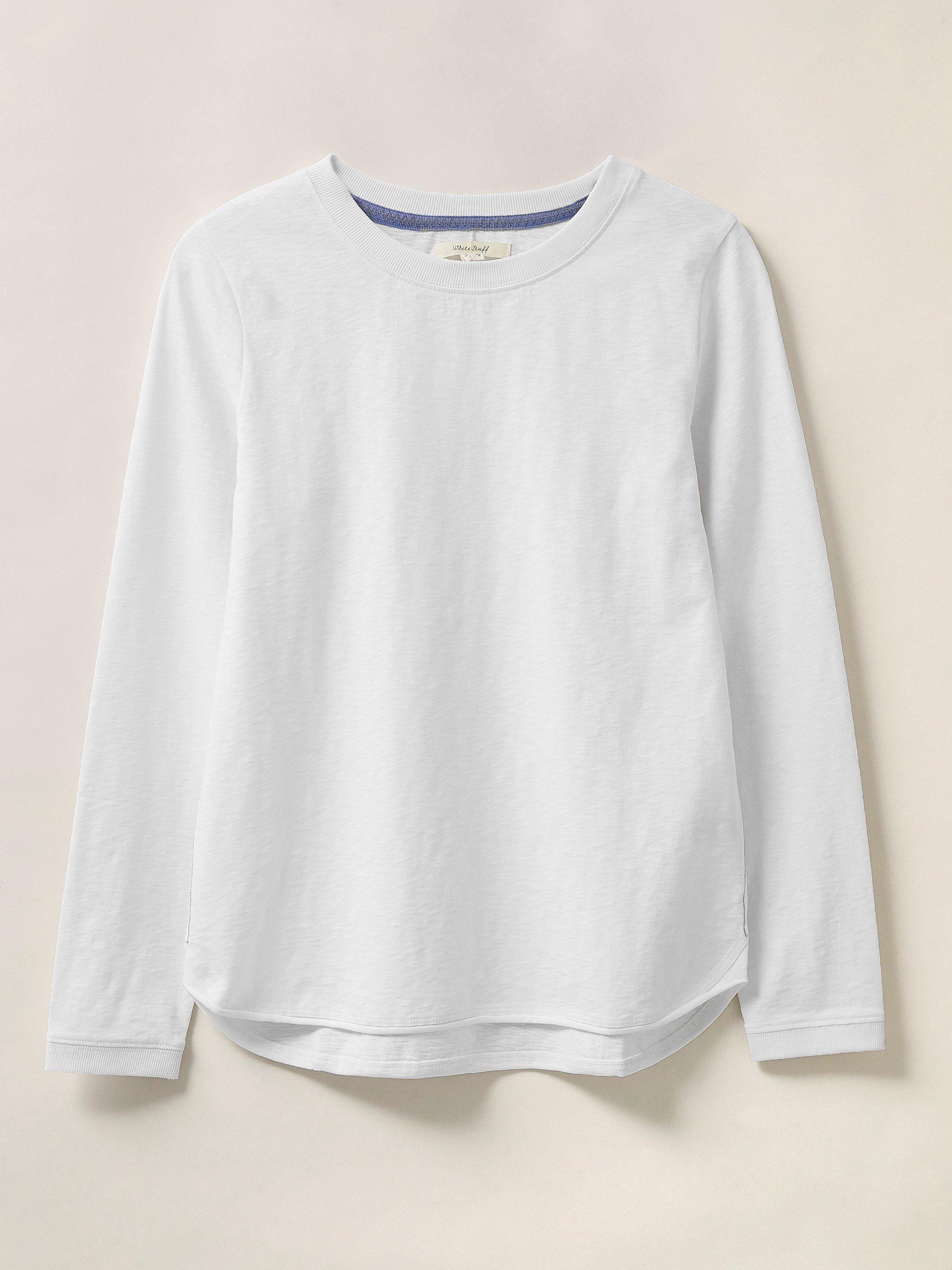 Cassie Crew Tee in PALE IVORY - FLAT FRONT