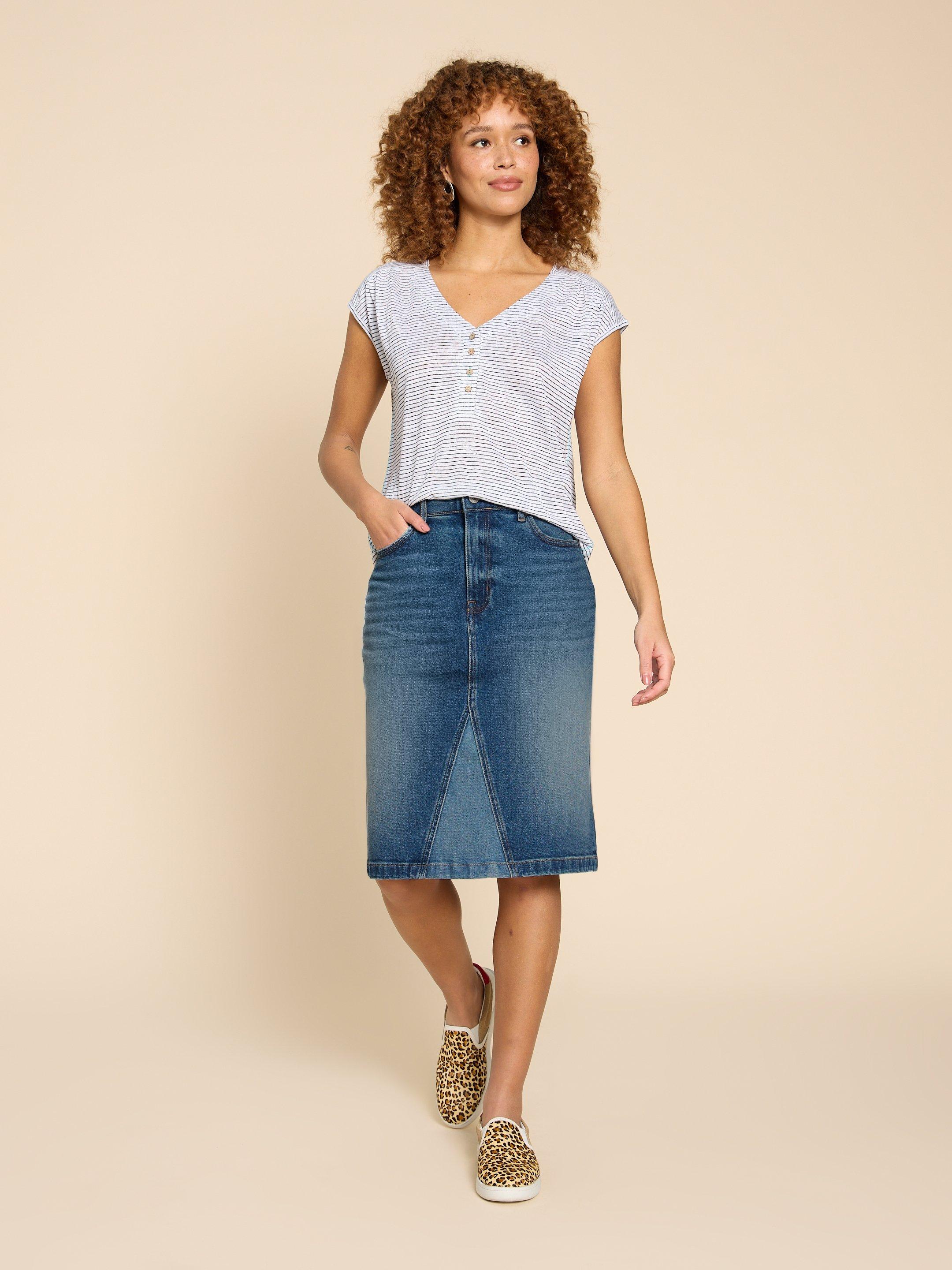 Denim pencil skirt clearance trainers