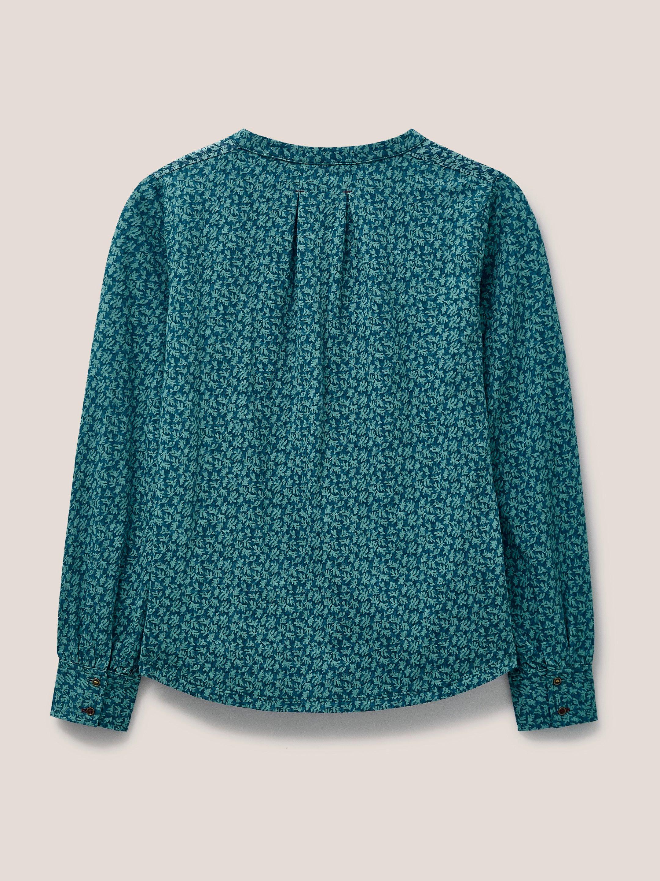 Belonging Button Through Top in TEAL MLT - FLAT BACK