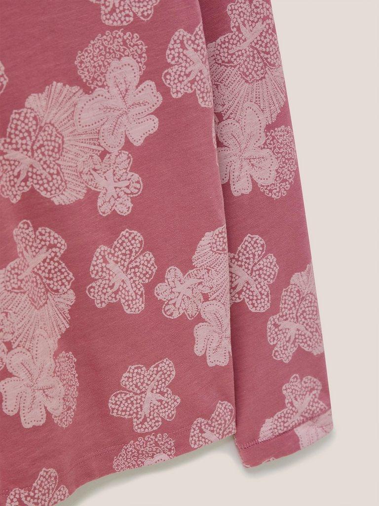 Long Sleeve Nelly Tee in PINK MLT - FLAT DETAIL