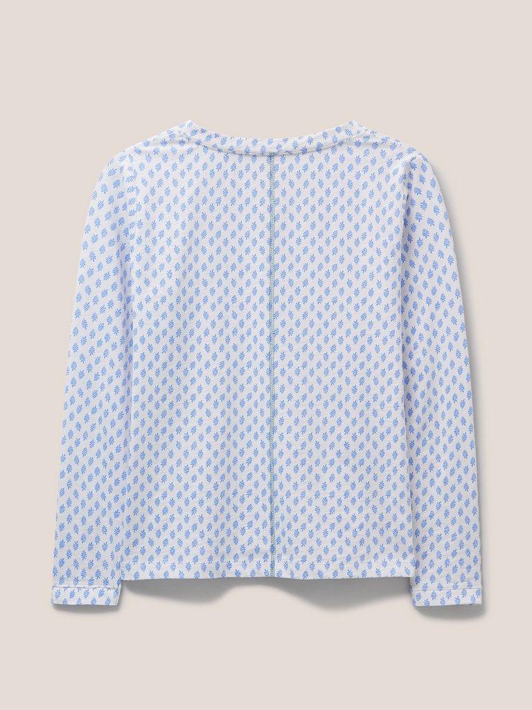 Long Sleeve Nelly Tee in WHITE MLT - FLAT BACK