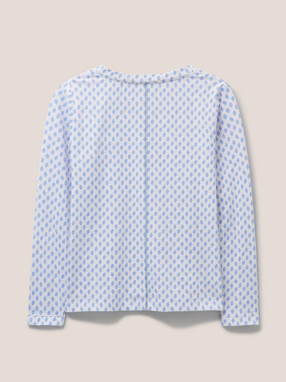 Long Sleeve Nelly Tee in WHITE MLT - FLAT BACK