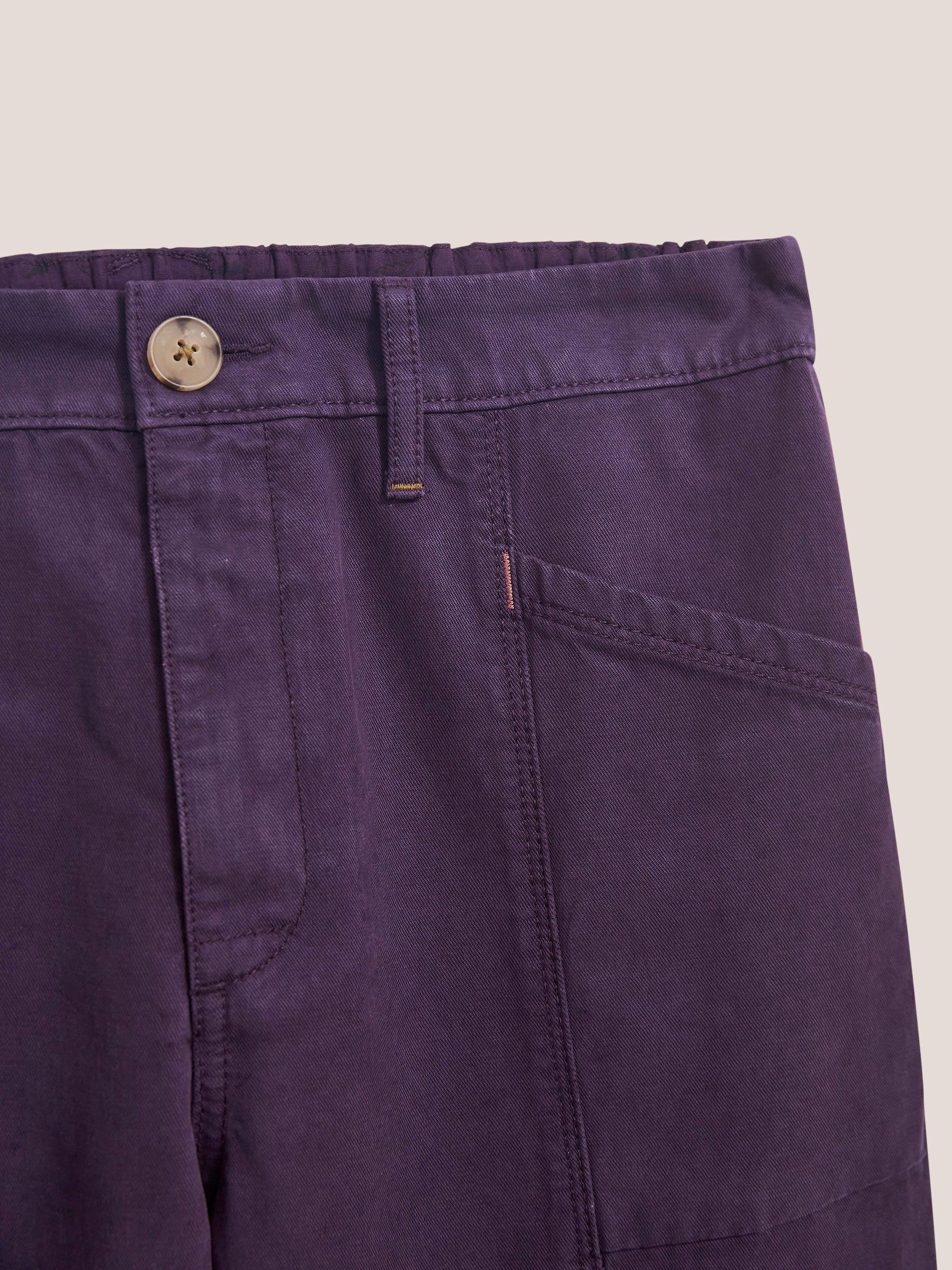 Thea Tapered Trouser in DK PURPLE - FLAT DETAIL