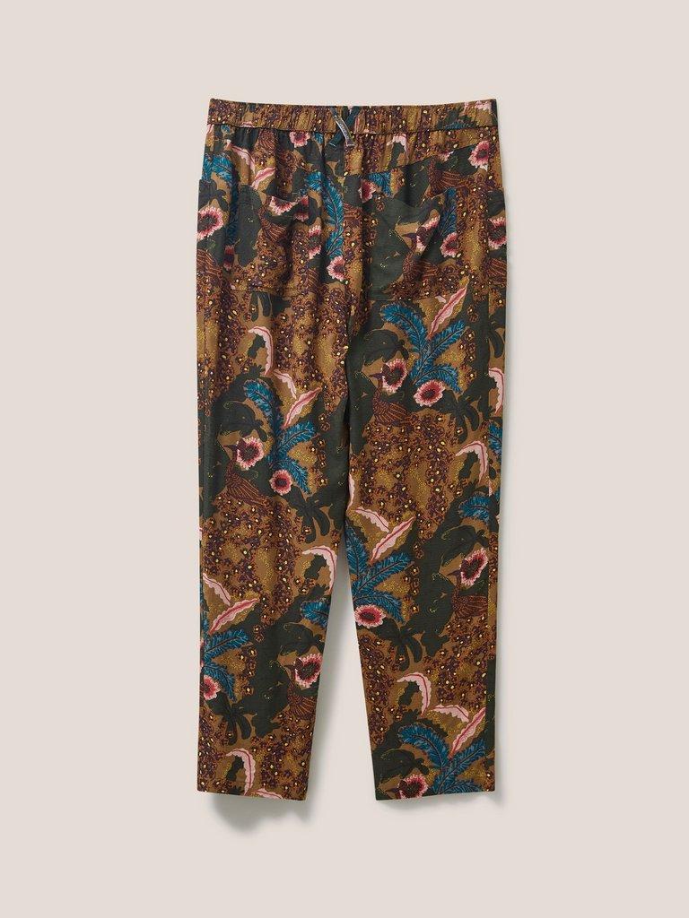 Thea Printed Trouser in TEAL MLT - FLAT BACK