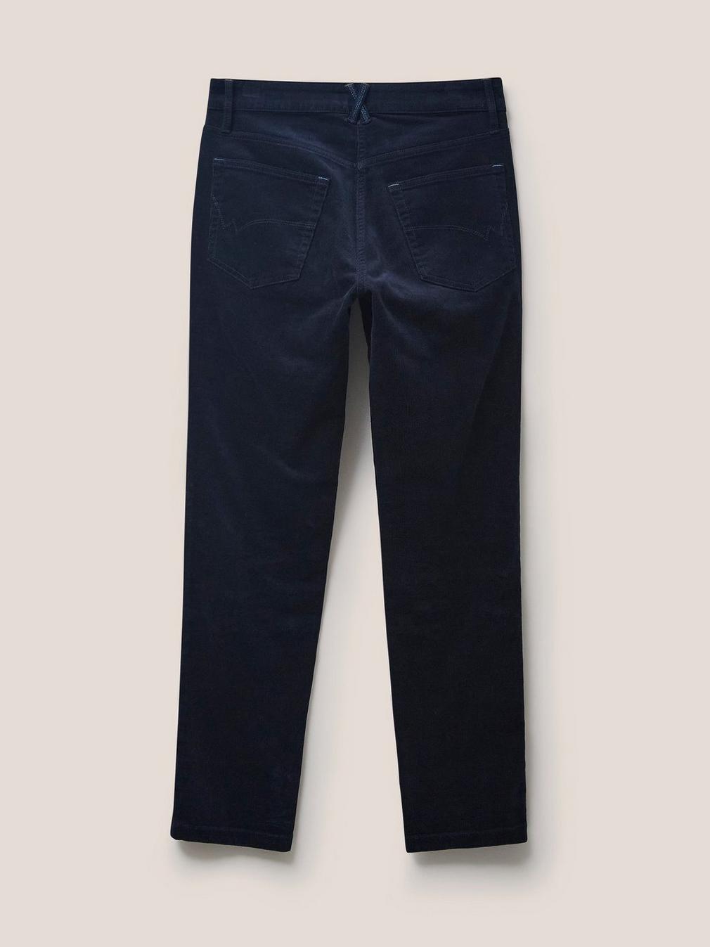 Brooke Straight Cord Trouser in DARK NAVY - FLAT BACK