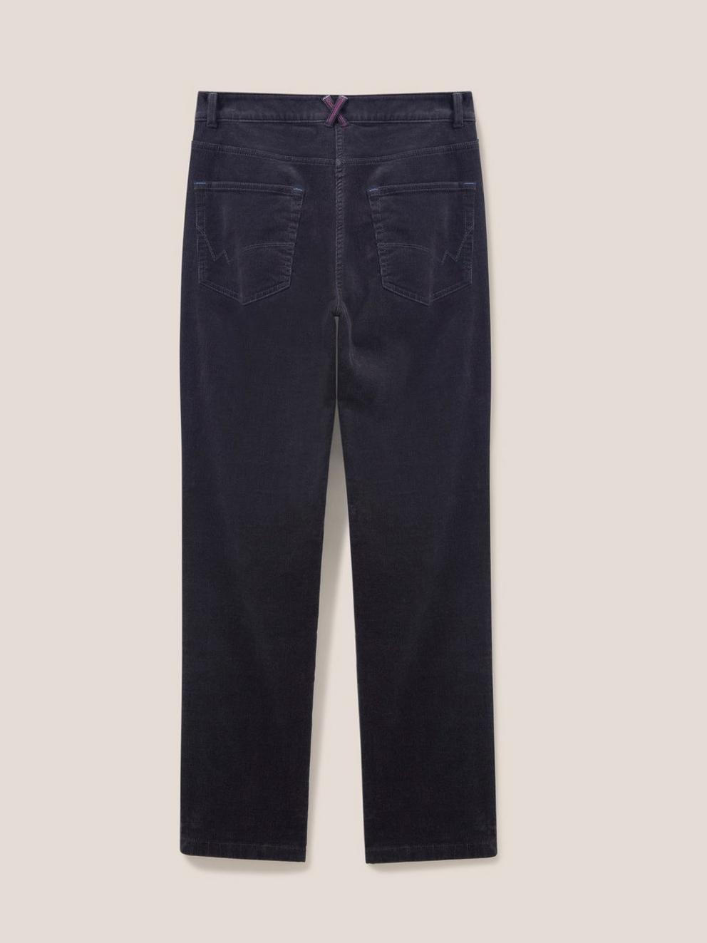 Brooke Straight Cord Trouser in DK GREY - FLAT BACK