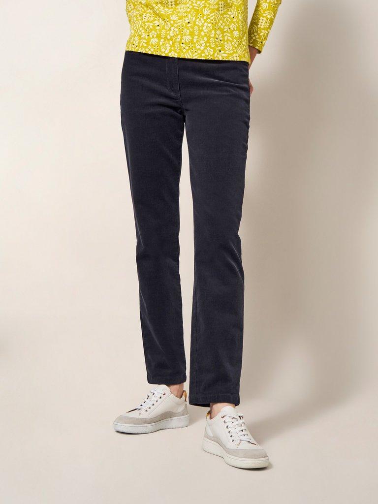 Brooke Straight Cord Trouser in DK GREY - LIFESTYLE