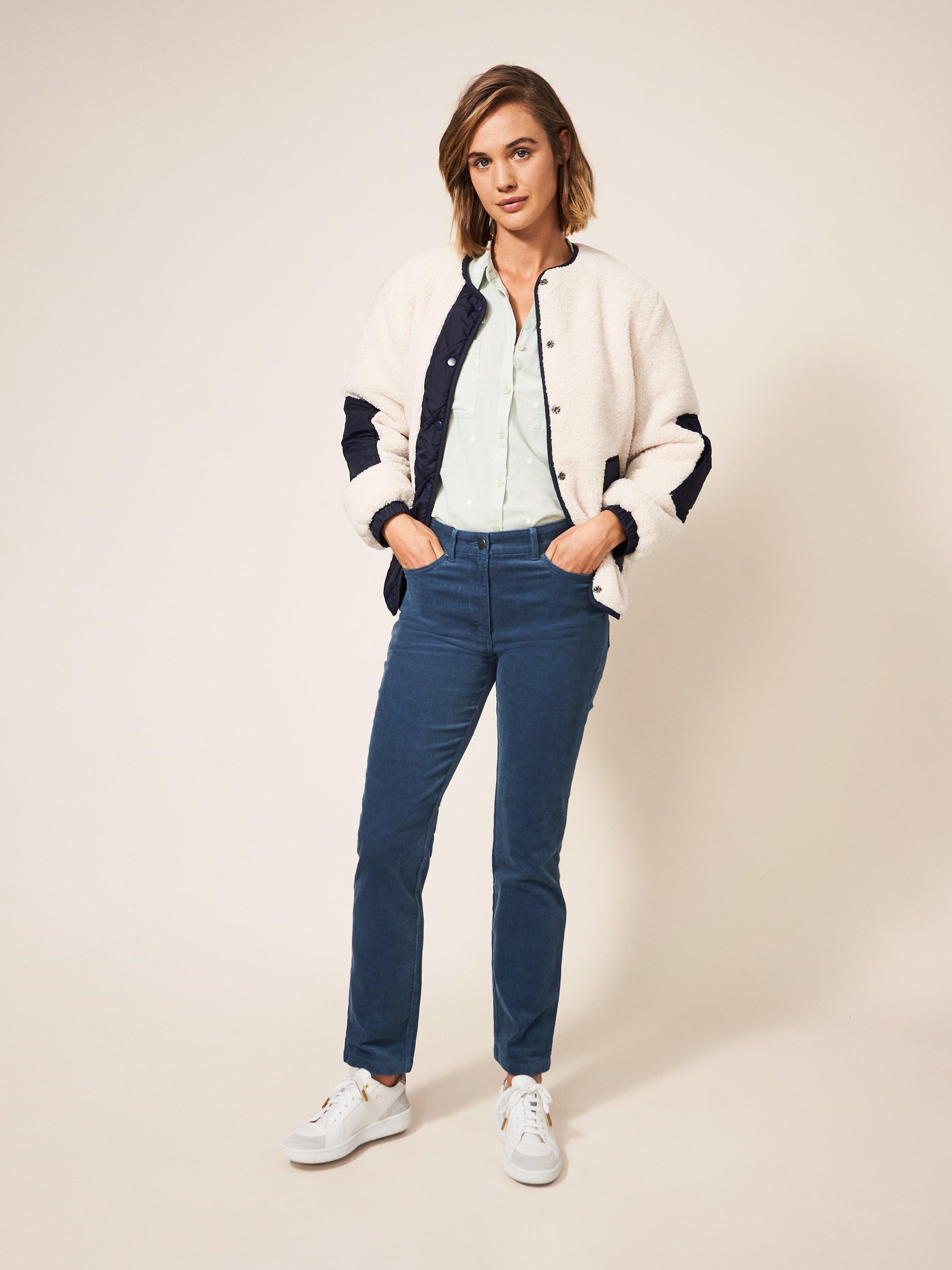 Brooke Straight Cord Trouser in DUS BLUE - LIFESTYLE