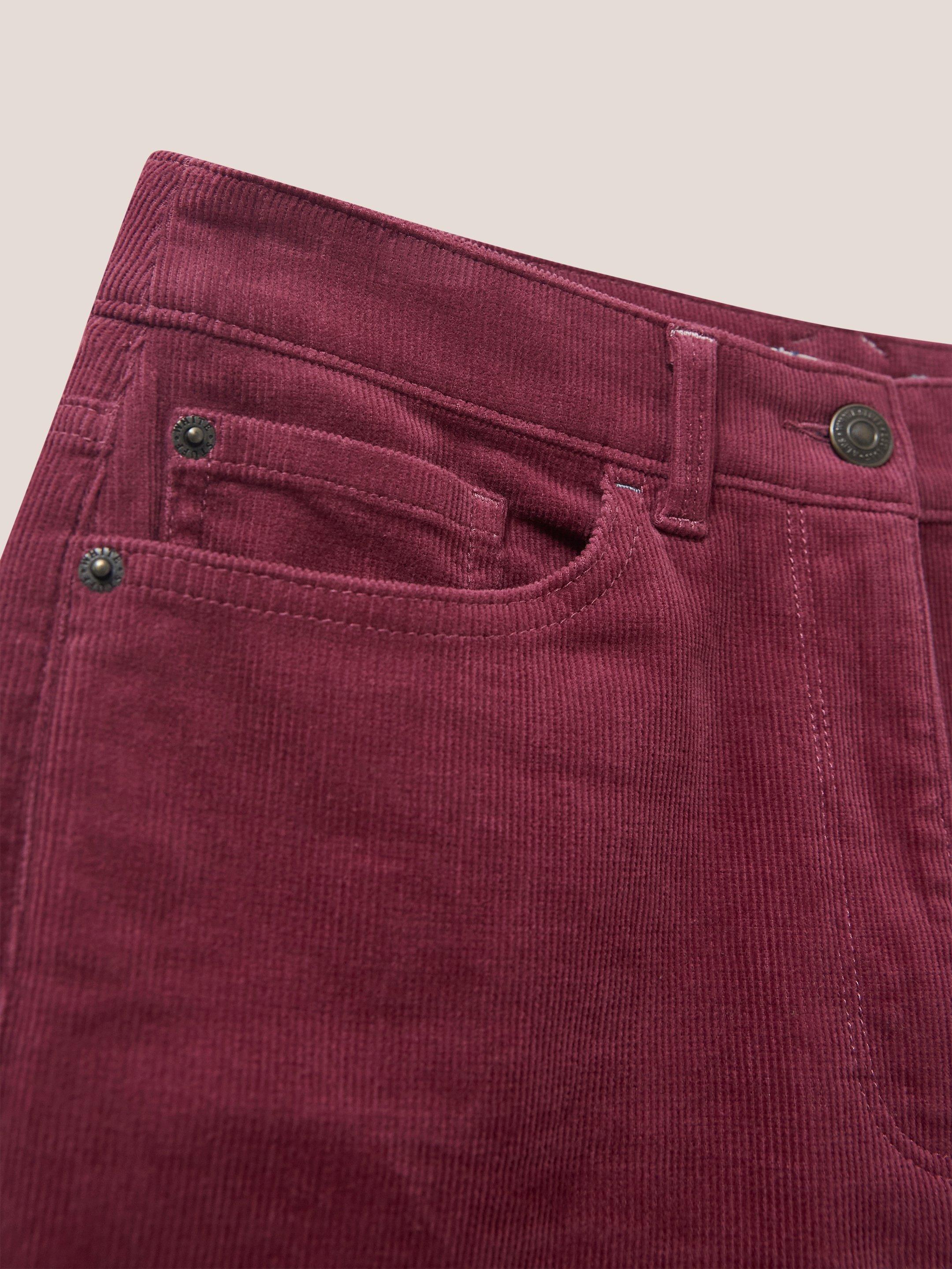 Brooke Straight Cord Trouser in DUS PINK - FLAT DETAIL