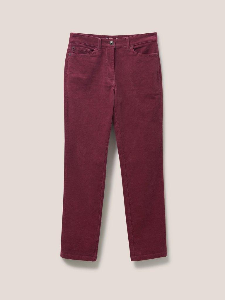 Brooke Straight Cord Trouser in DUS PINK - FLAT FRONT