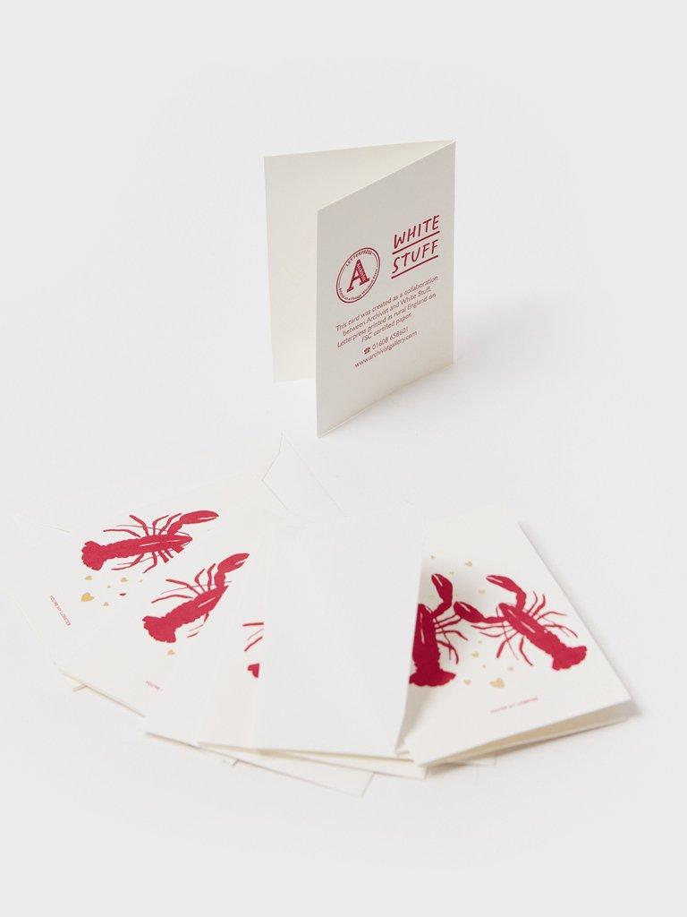 Lobster Notelets in RED MLT - FLAT DETAIL
