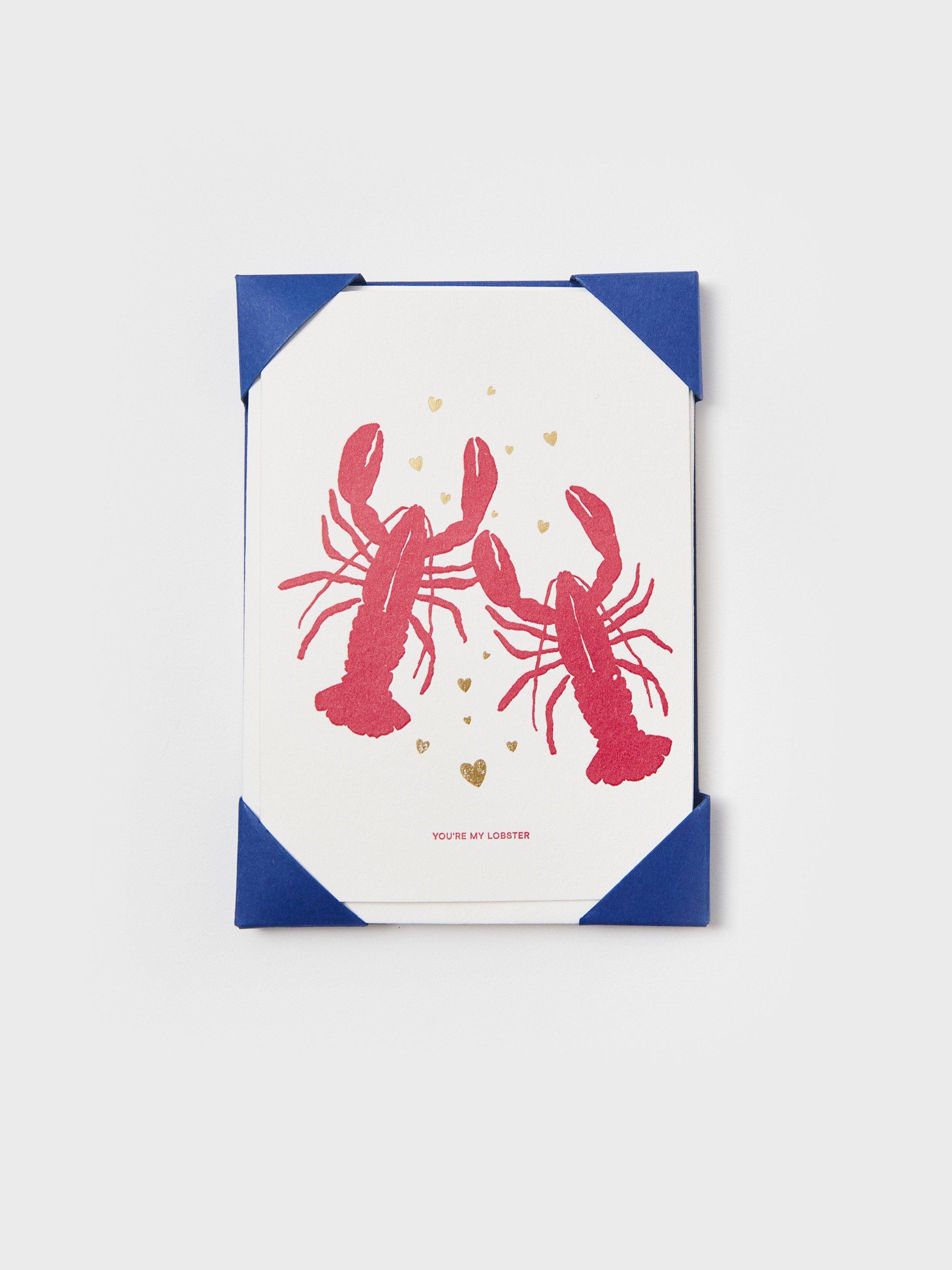 Lobster Notelets in RED MLT - FLAT FRONT
