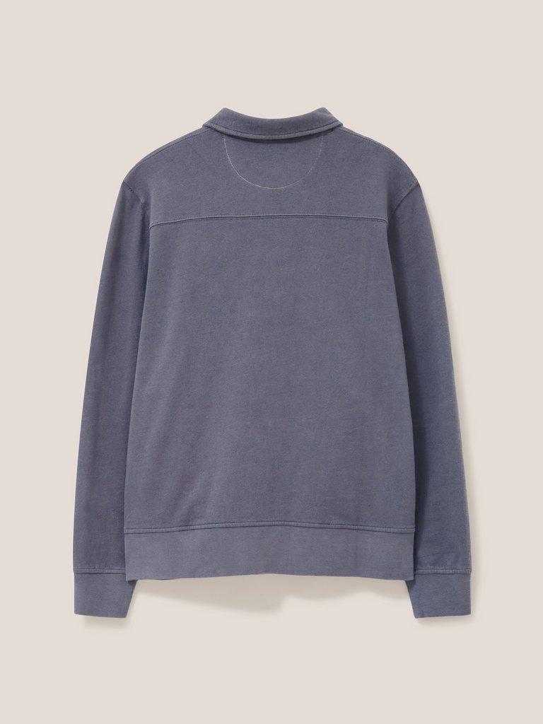 Ashby Half Zip Sweat in DARK GREY - FLAT BACK