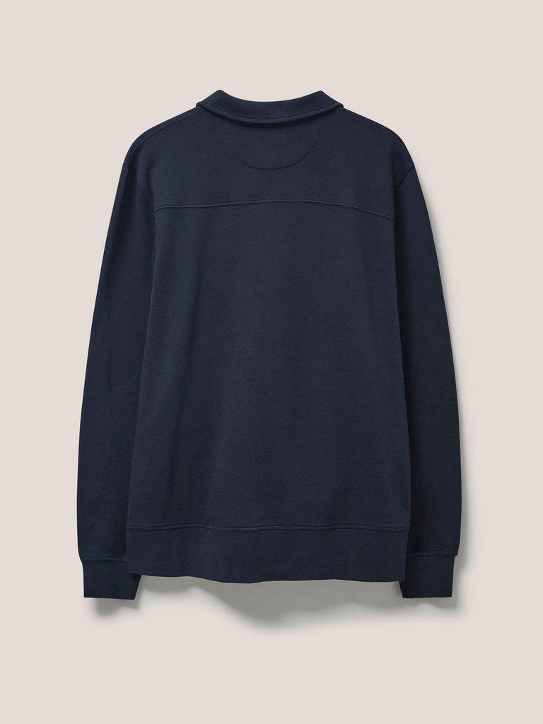 Ashby Half Zip Sweat in DARK NAVY - FLAT BACK