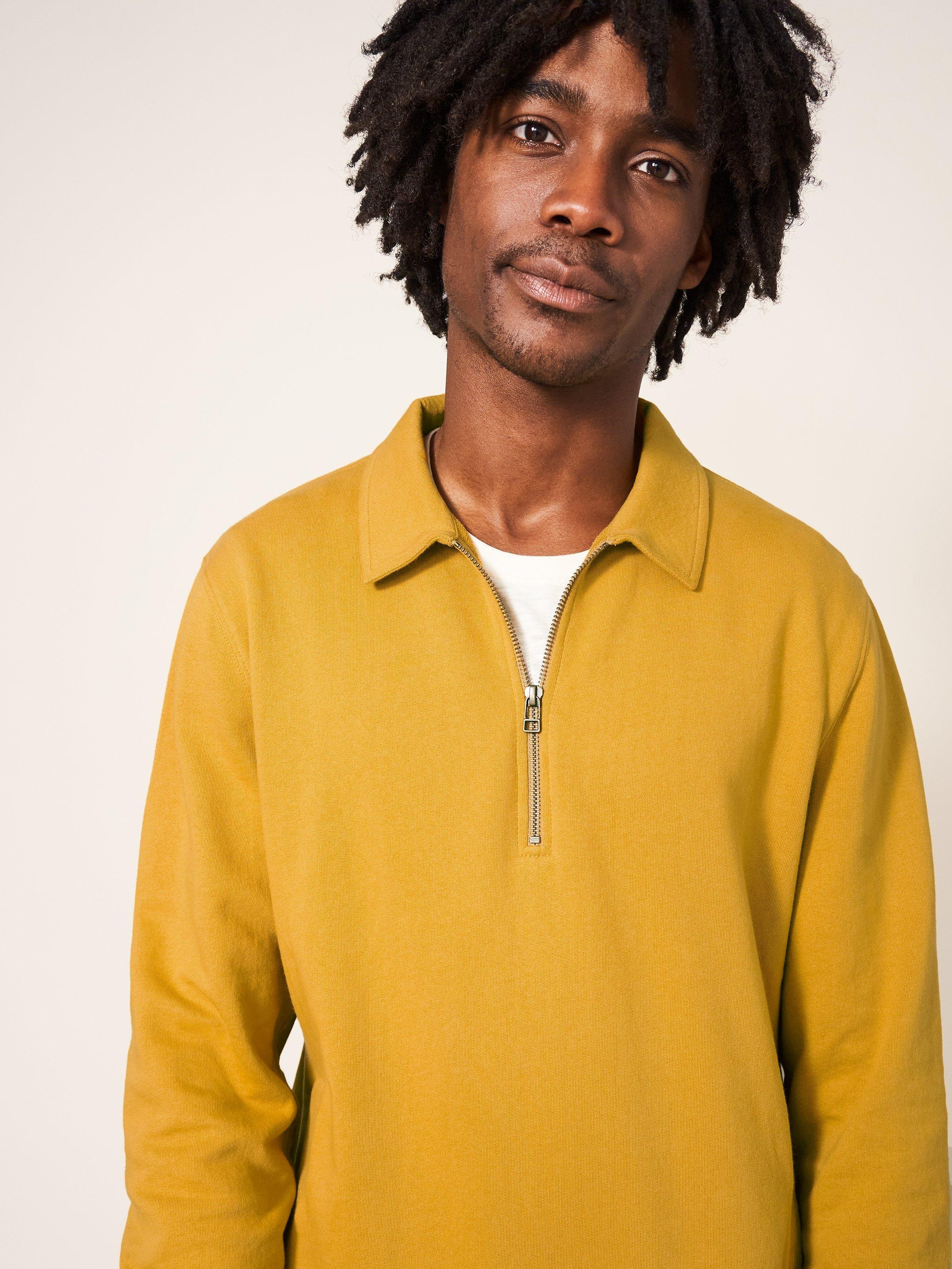 Yellow quarter zip on sale sweatshirt