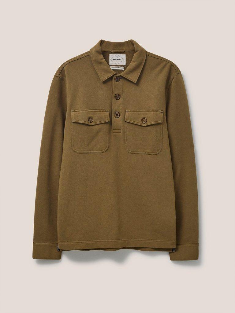 Harry Popover Sweat in MID GREEN - FLAT FRONT