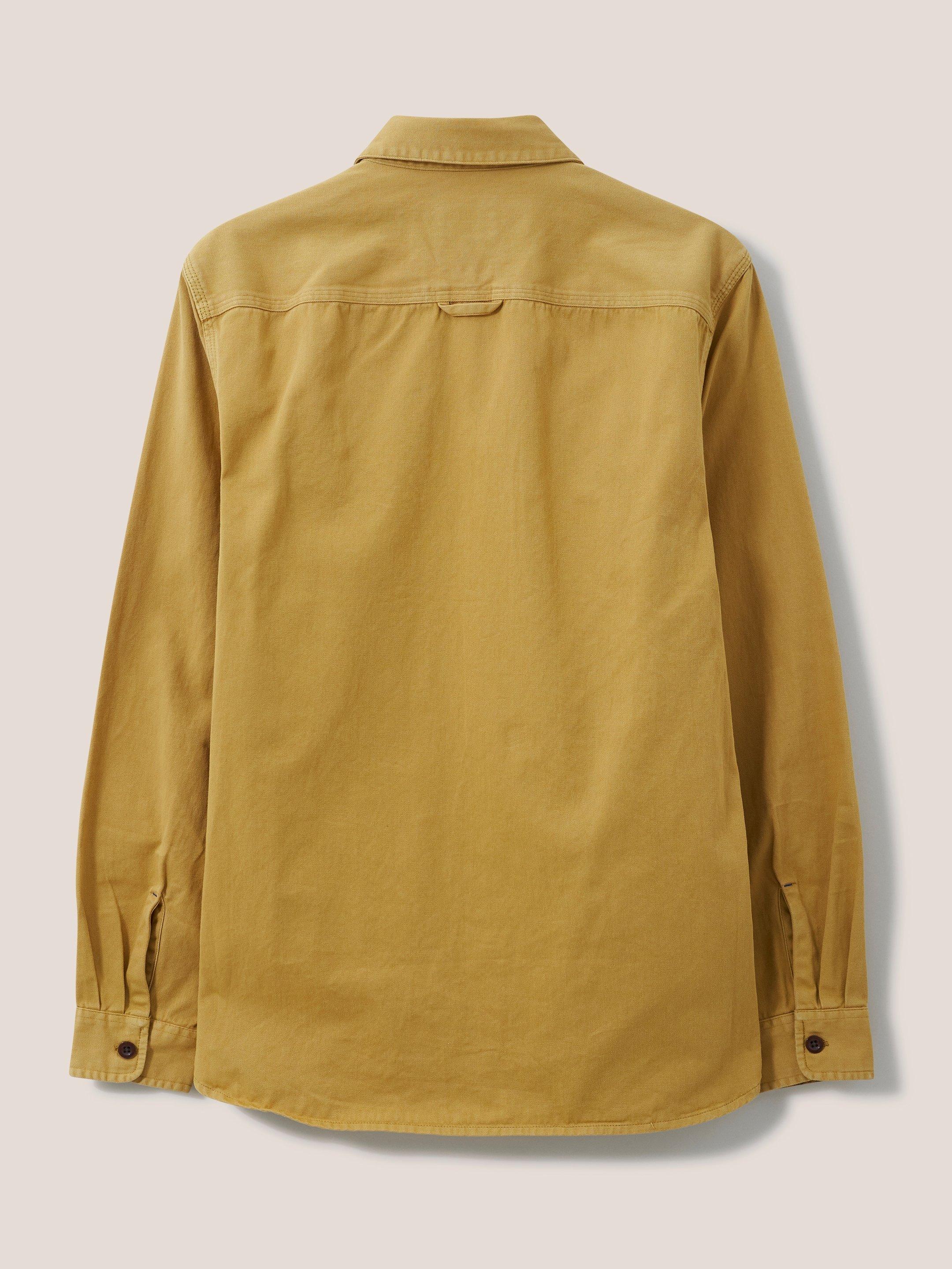 Furze Garment Dye Twill Shirt in DP YELLOW - FLAT BACK
