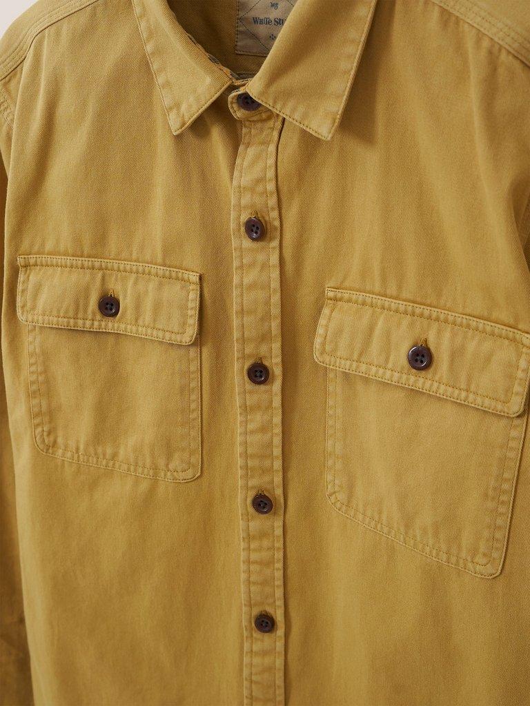 Furze Garment Dye Twill Shirt in DP YELLOW - FLAT DETAIL