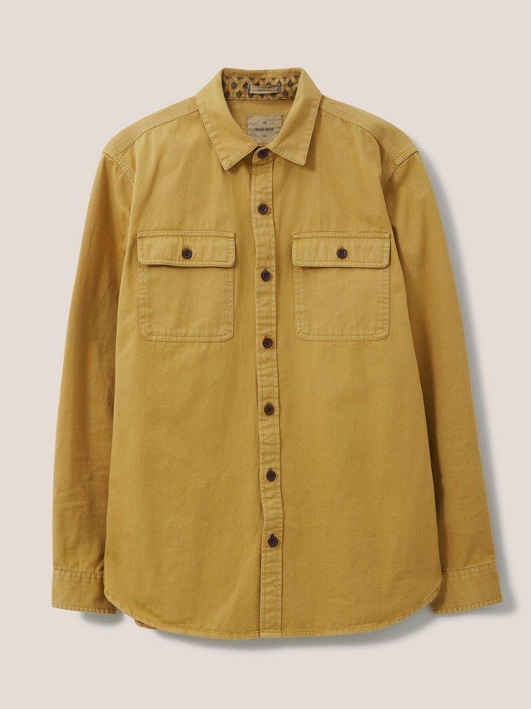 Furze Garment Dye Twill Shirt in DP YELLOW - FLAT FRONT