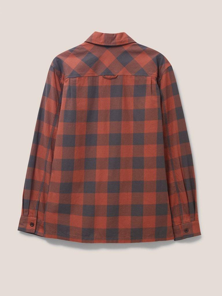 Buffalo Twill Check Shirt in MID RED - FLAT BACK