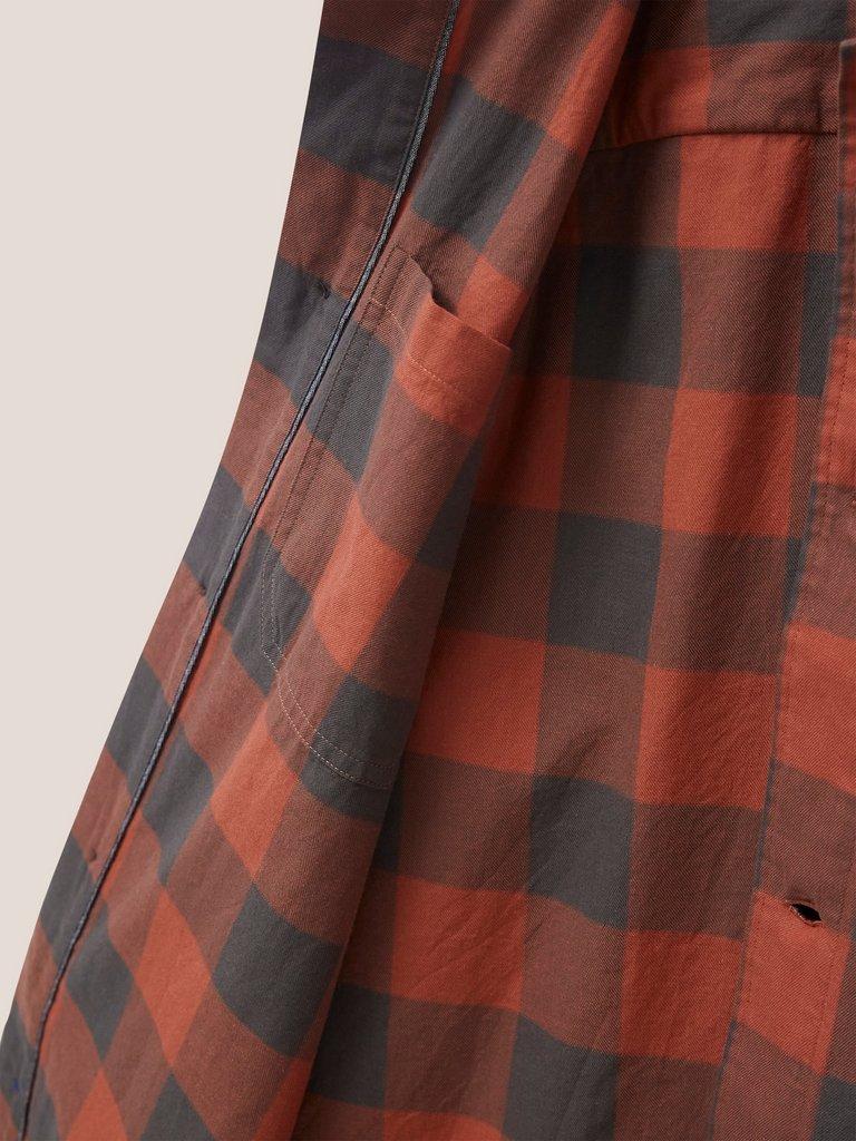 Buffalo Twill Check Shirt in MID RED - FLAT DETAIL