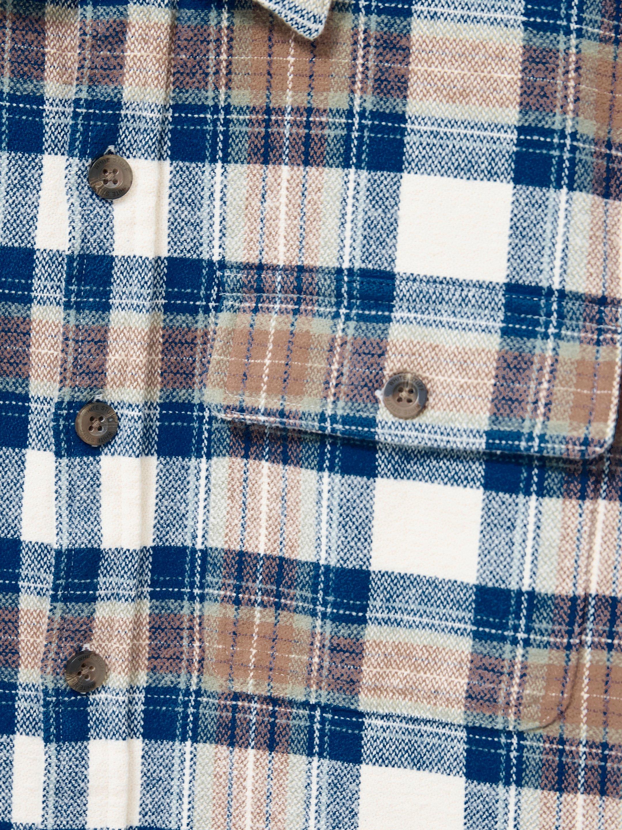 Darwen Check Overshirt in BROWN MLT - FLAT DETAIL
