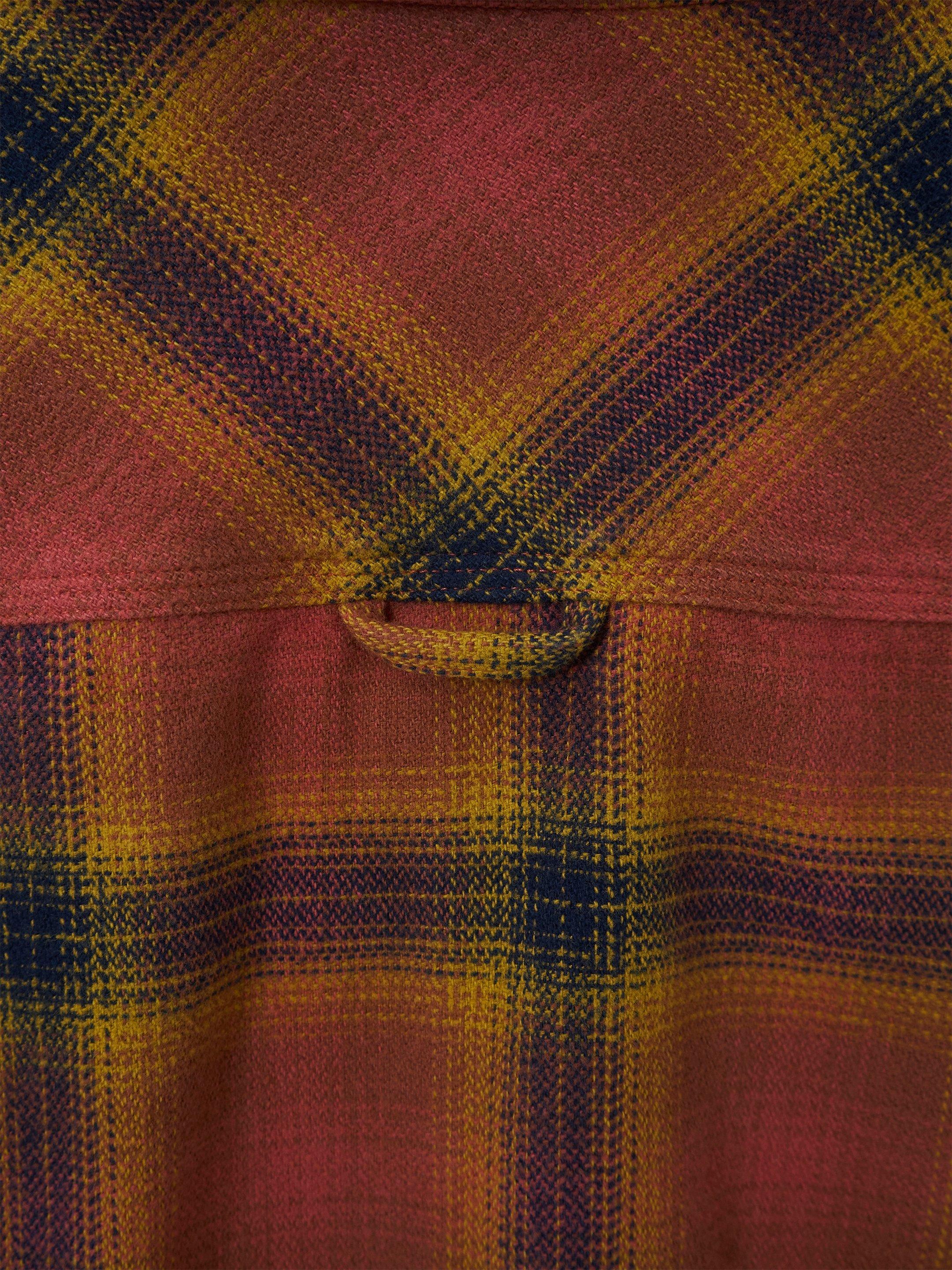 Darwen Check Overshirt in DK ORANGE - FLAT DETAIL