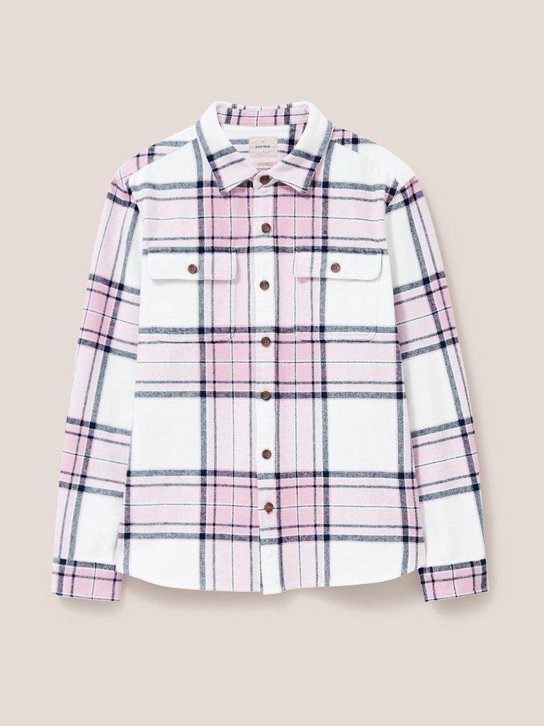 Darwen Check Overshirt in DUS PURPLE - FLAT FRONT