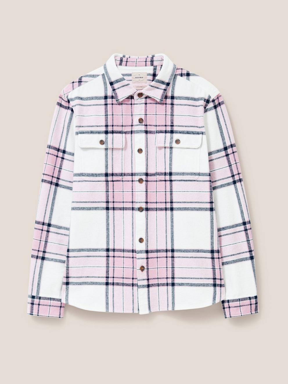 Darwen Check Overshirt in DUS PURPLE - FLAT FRONT