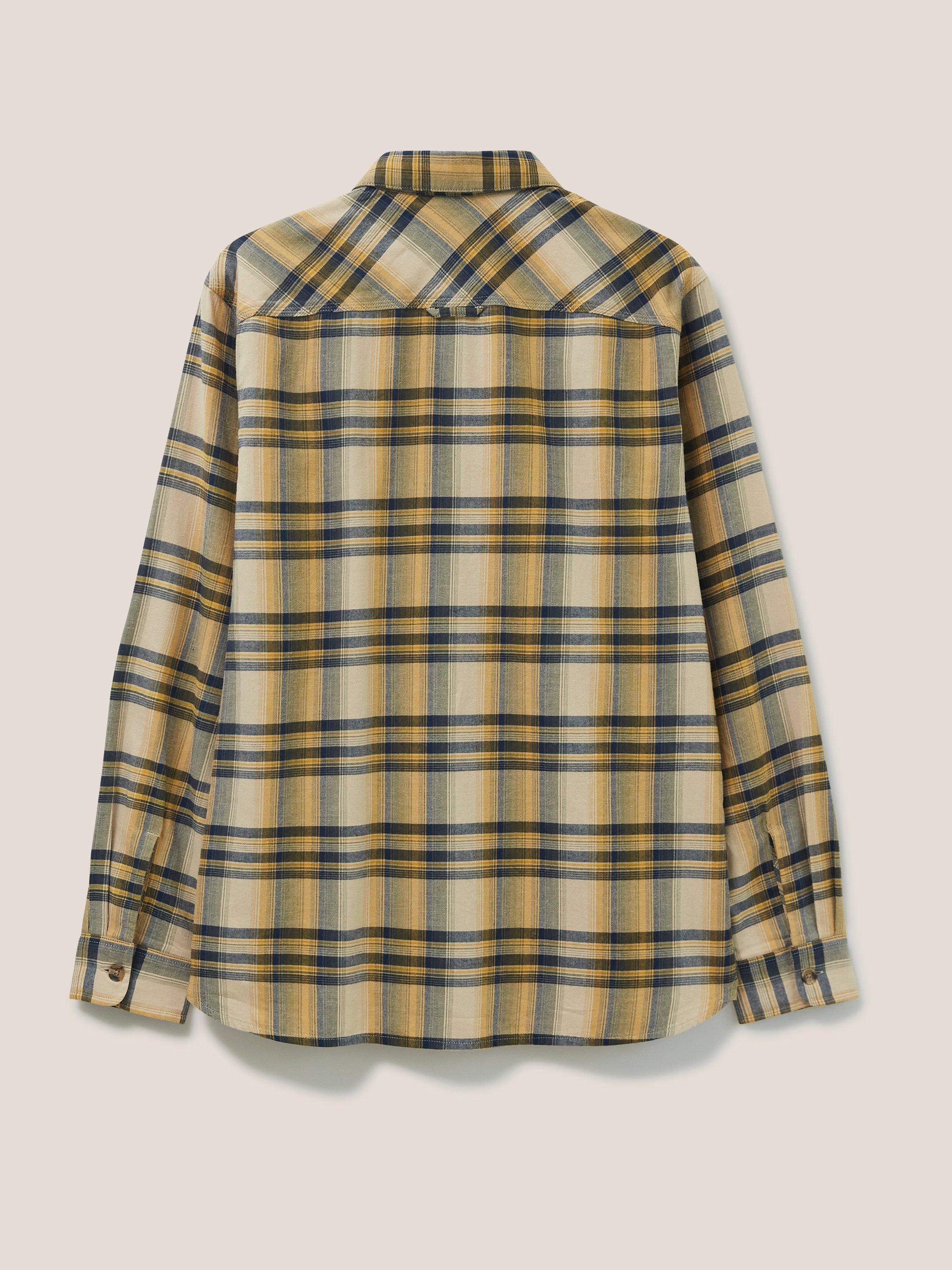 Wallace Checked Shirt in DP YELLOW - FLAT BACK