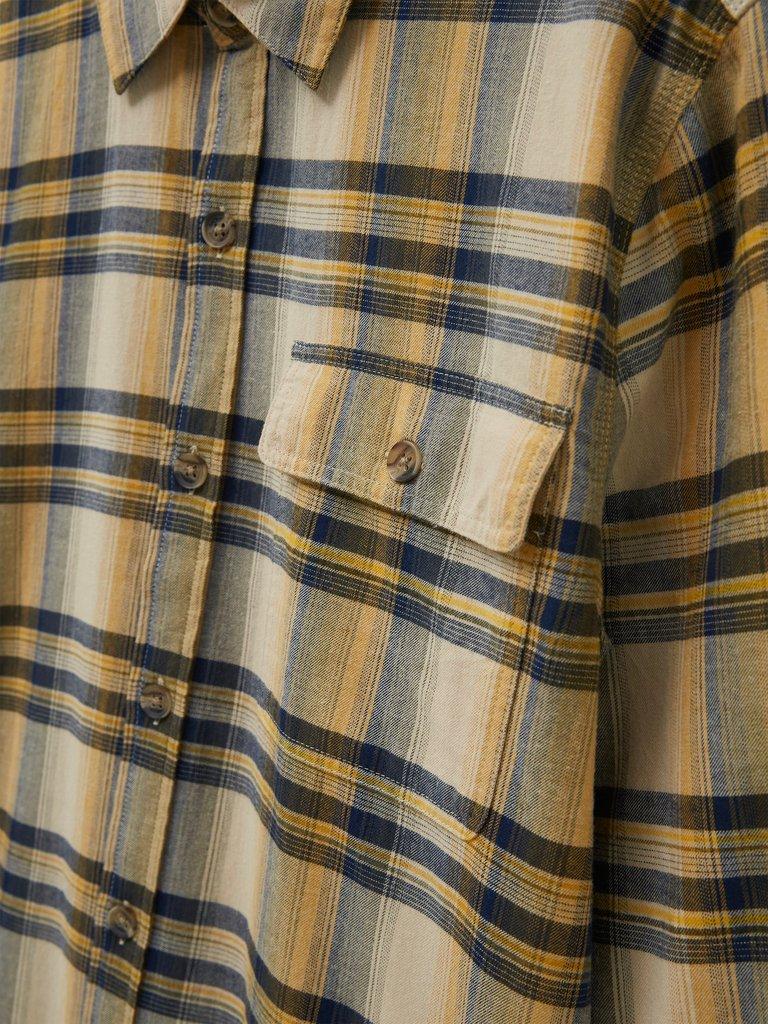 Wallace Checked Shirt in DP YELLOW - FLAT DETAIL