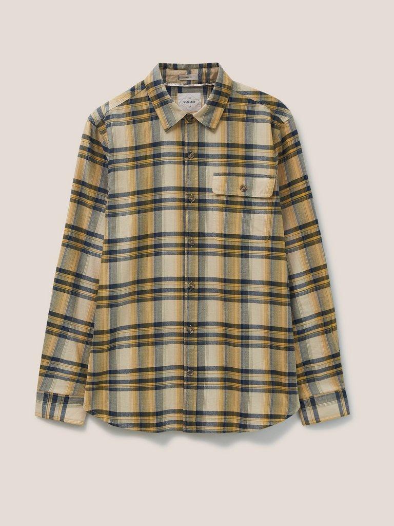 Wallace Checked Shirt in DP YELLOW - FLAT FRONT