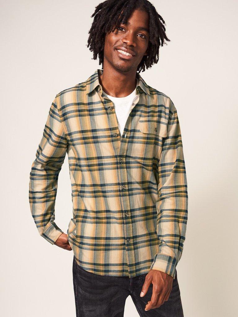 Wallace Checked Shirt in DP YELLOW - LIFESTYLE