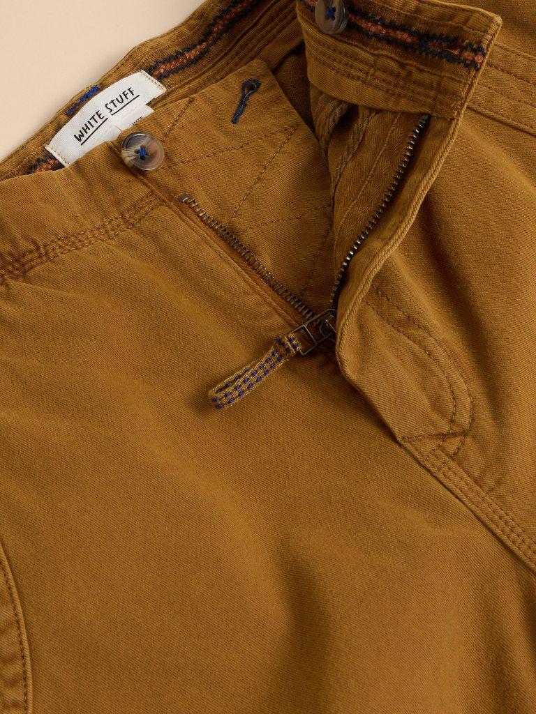 Kegworth Organic Cargo Trouser in DARK TAN - FLAT DETAIL