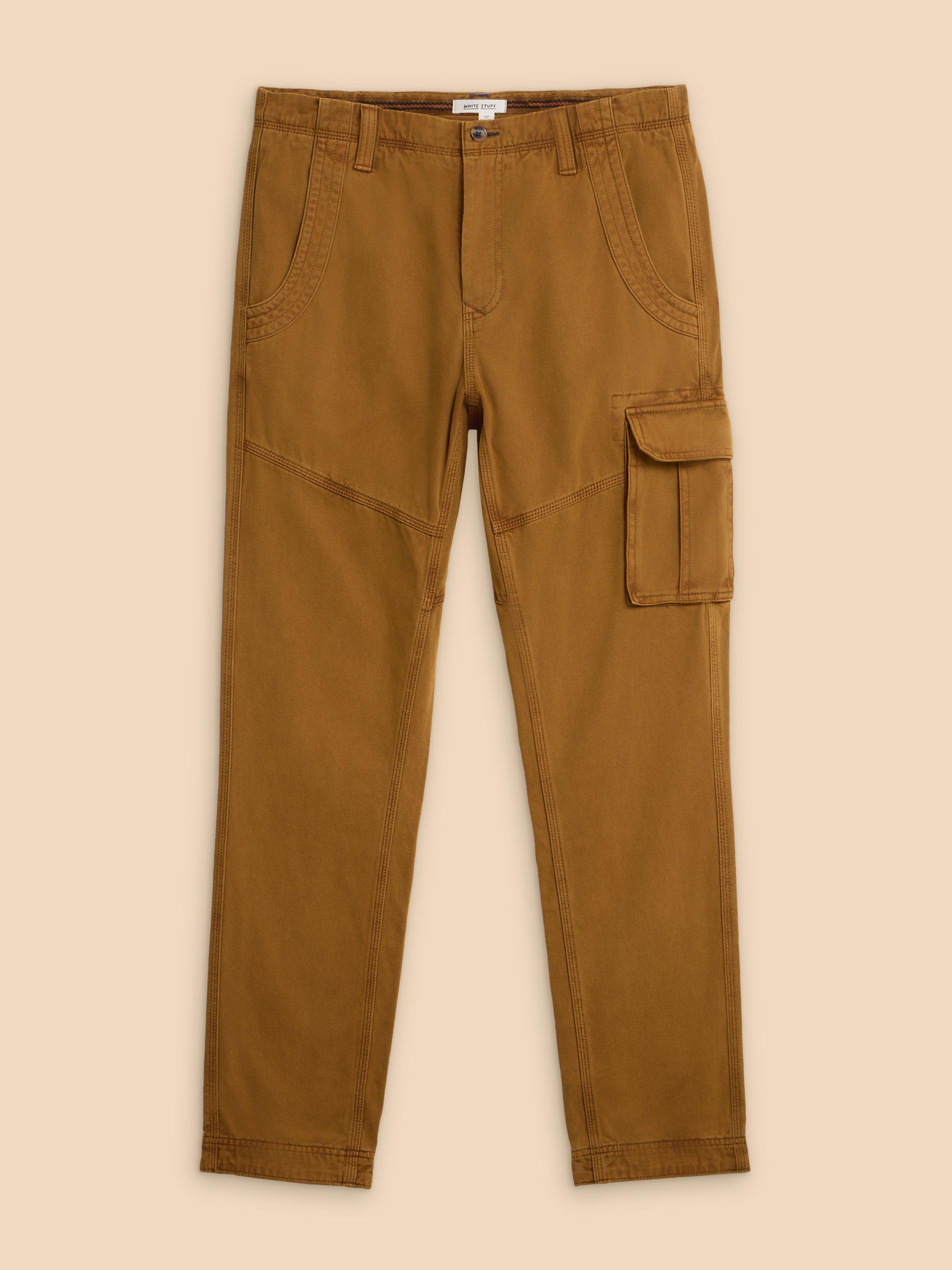 Kegworth Organic Cargo Trouser in DARK TAN - FLAT FRONT