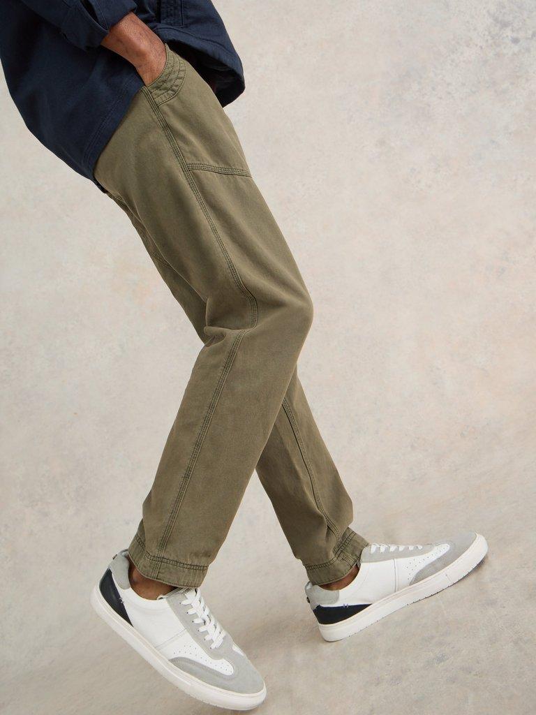 Kegworth Organic Cargo Trouser in KHAKI GREEN | White Stuff