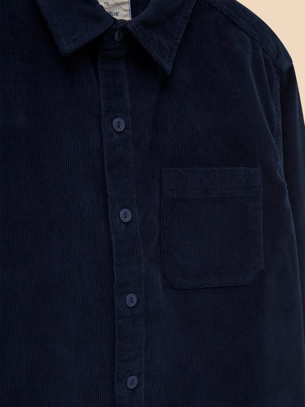 Whitwick Cord Shirt in DARK NAVY - FLAT DETAIL