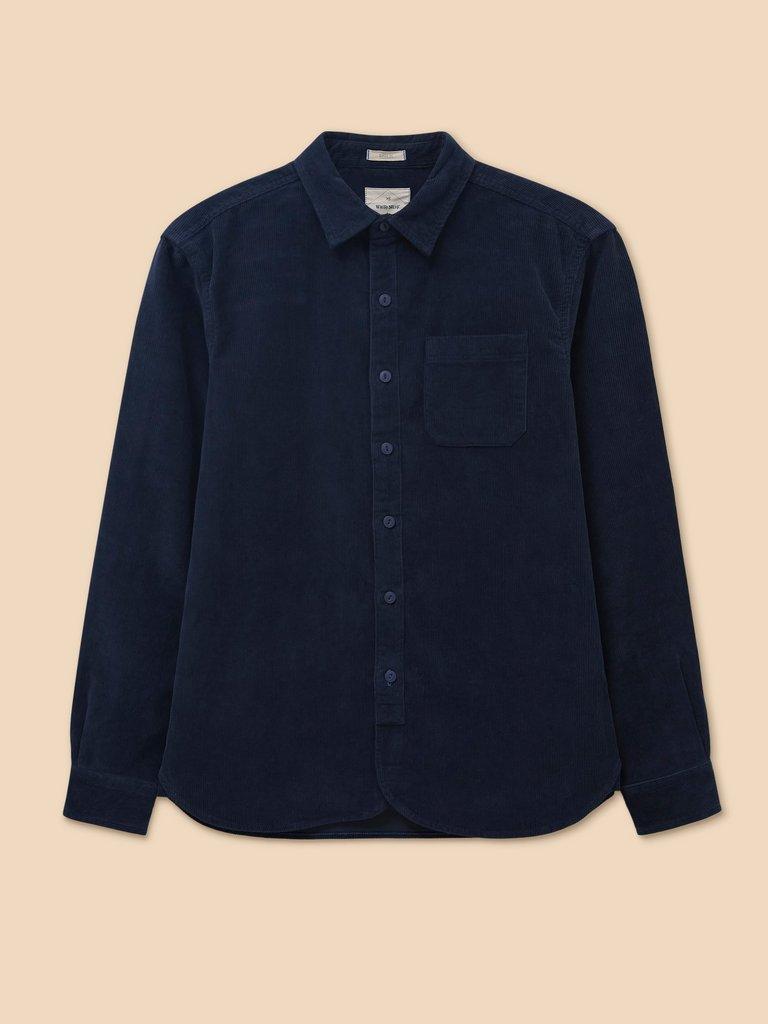 Whitwick Cord Shirt in DARK NAVY - FLAT FRONT