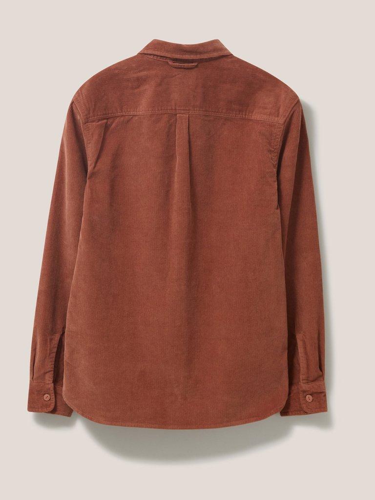 Whitwick Cord Shirt in DEEP BROWN - FLAT BACK