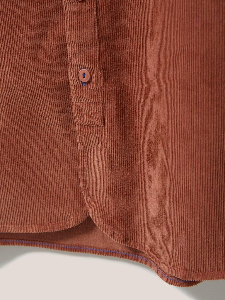 Whitwick Cord Shirt in DEEP BROWN - FLAT DETAIL