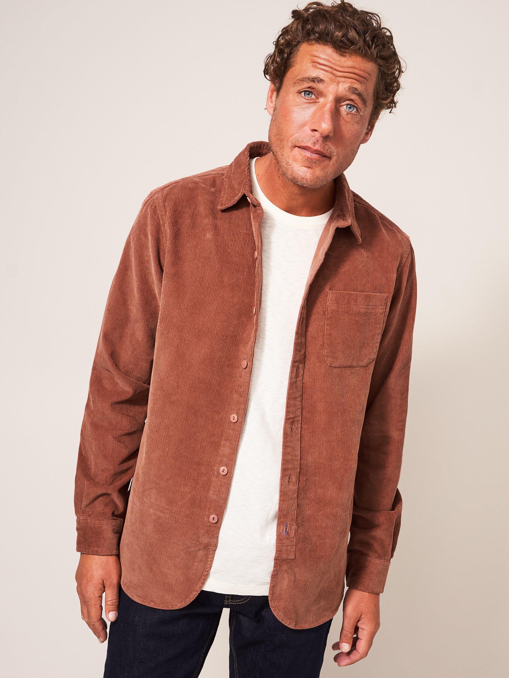 Whitwick Cord Shirt in DEEP BROWN - LIFESTYLE