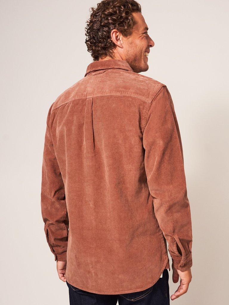 Whitwick Cord Shirt in DEEP BROWN - MODEL BACK