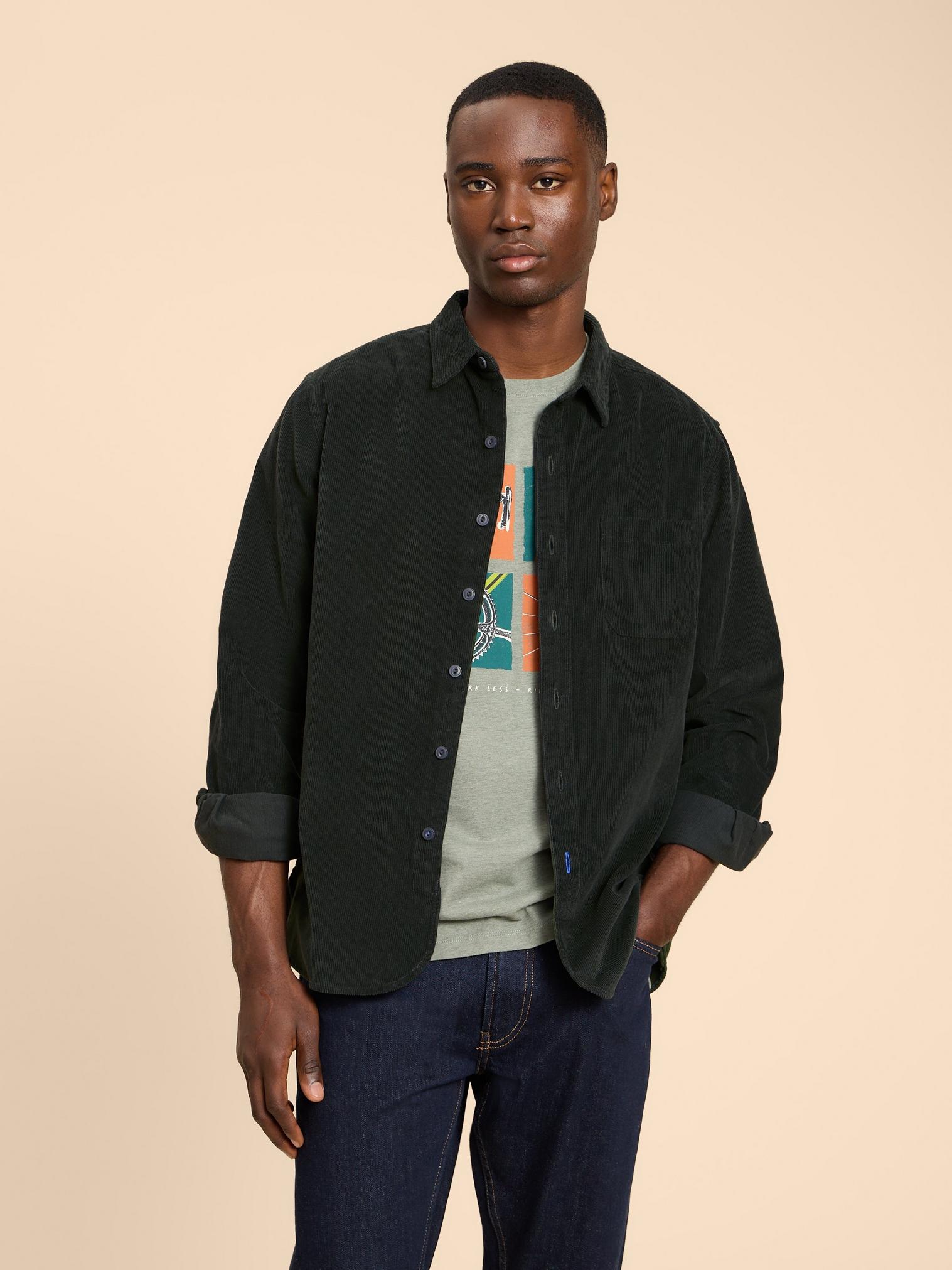 Whitwick Cord Shirt in DK GREEN - LIFESTYLE