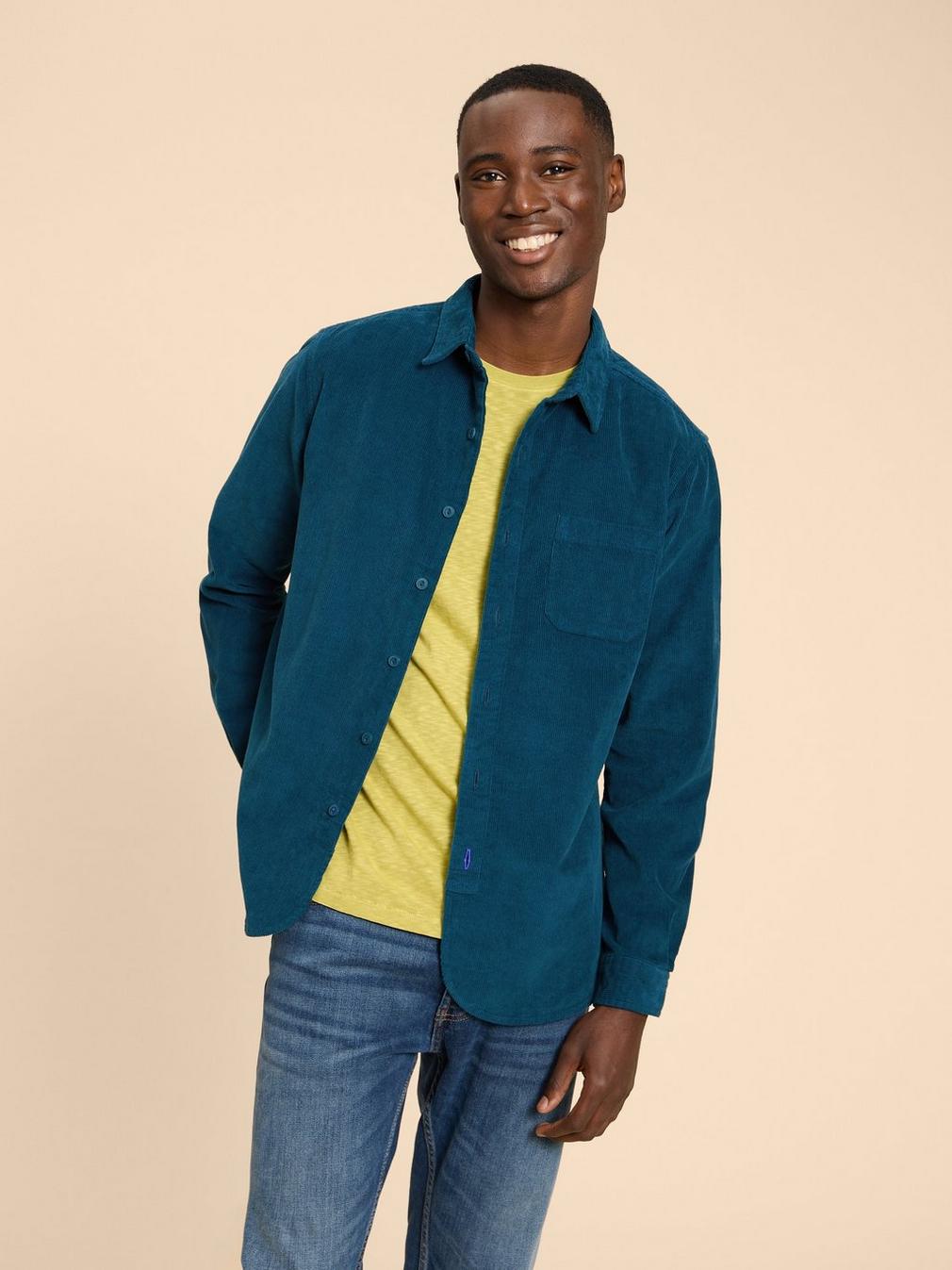 Whitwick Cord Shirt in MID TEAL - LIFESTYLE