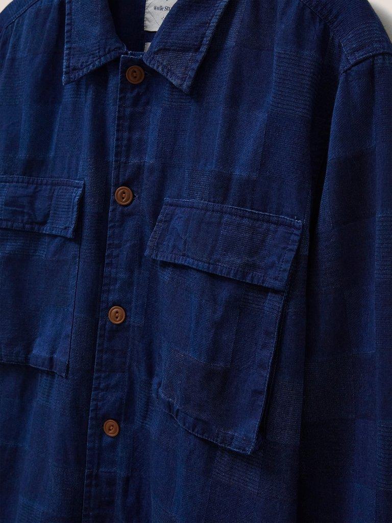 Indigo Patchwork Check Shirt in INDIGO BLE - FLAT DETAIL