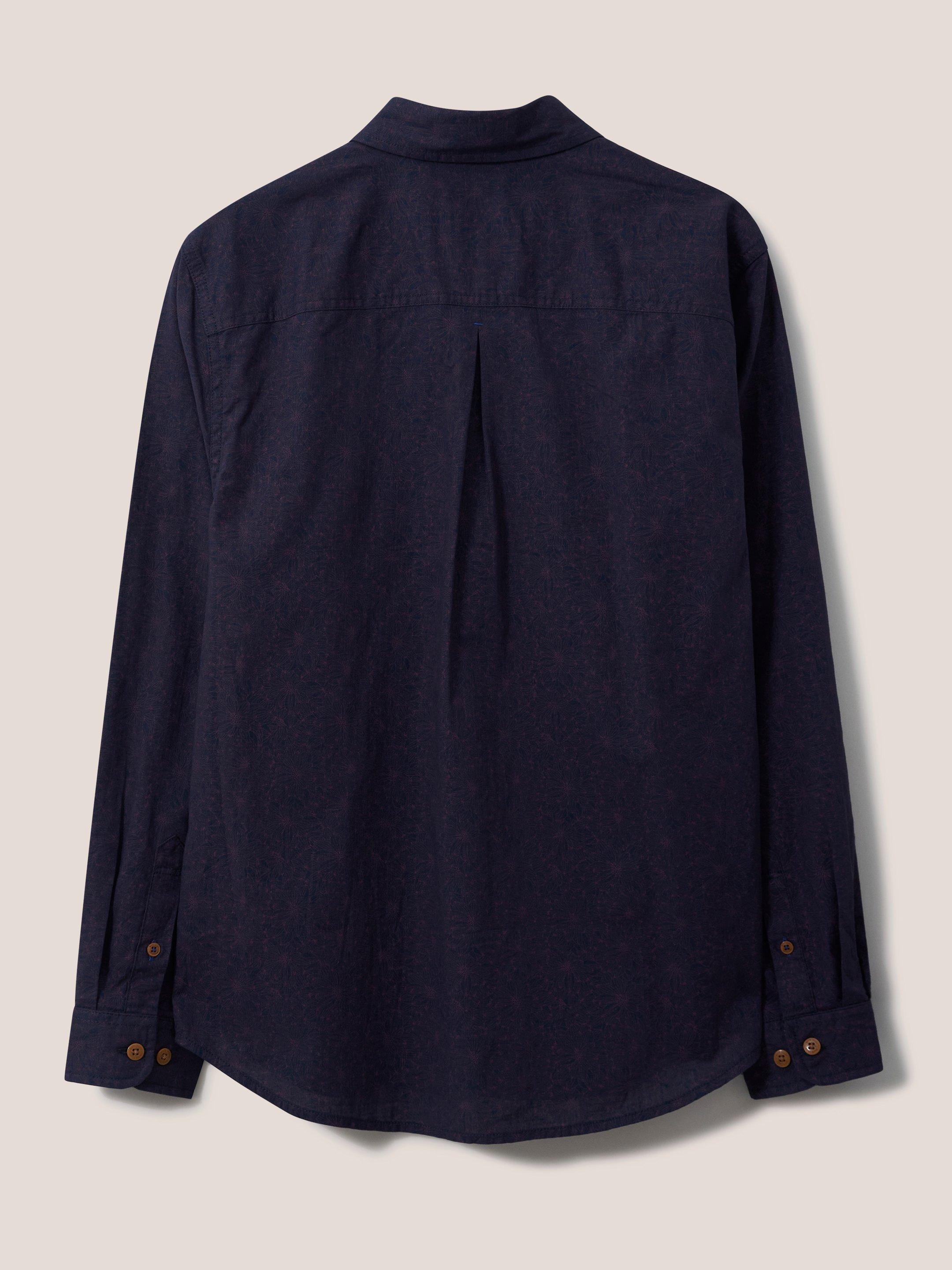 Ditsy Floral Printed Shirt in DARK NAVY - FLAT BACK