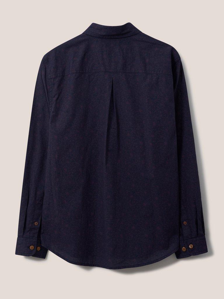 Ditsy Floral Printed Shirt in DARK NAVY - FLAT BACK