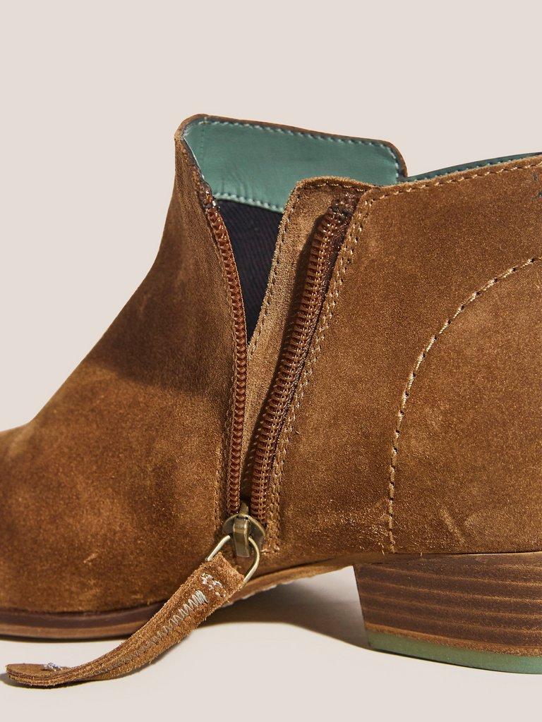 Willow Suede Ankle Boot in DARK TAN - FLAT BACK