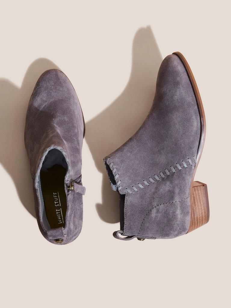 Willow Suede Ankle Boot in DK GREY - FLAT BACK